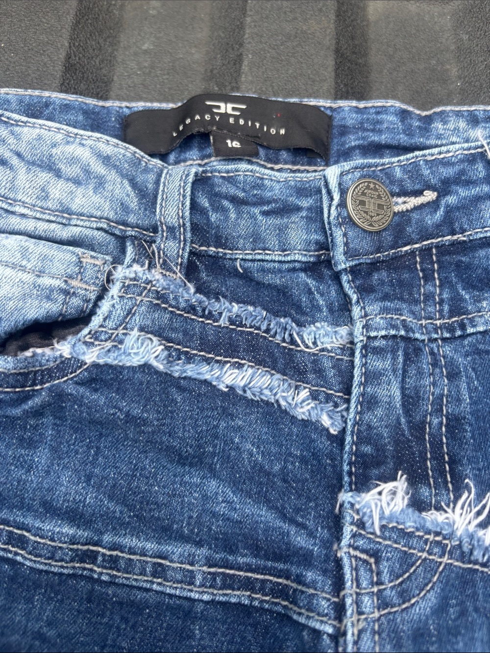 Jordan Craig Dark Blue Distressed Ankle Jeans Vintage